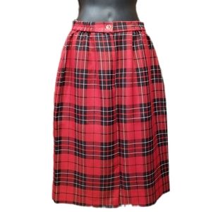 Vintage Designer 1940's Graff Californiawear Red Plaid Skirt- Sz 8 NWT!